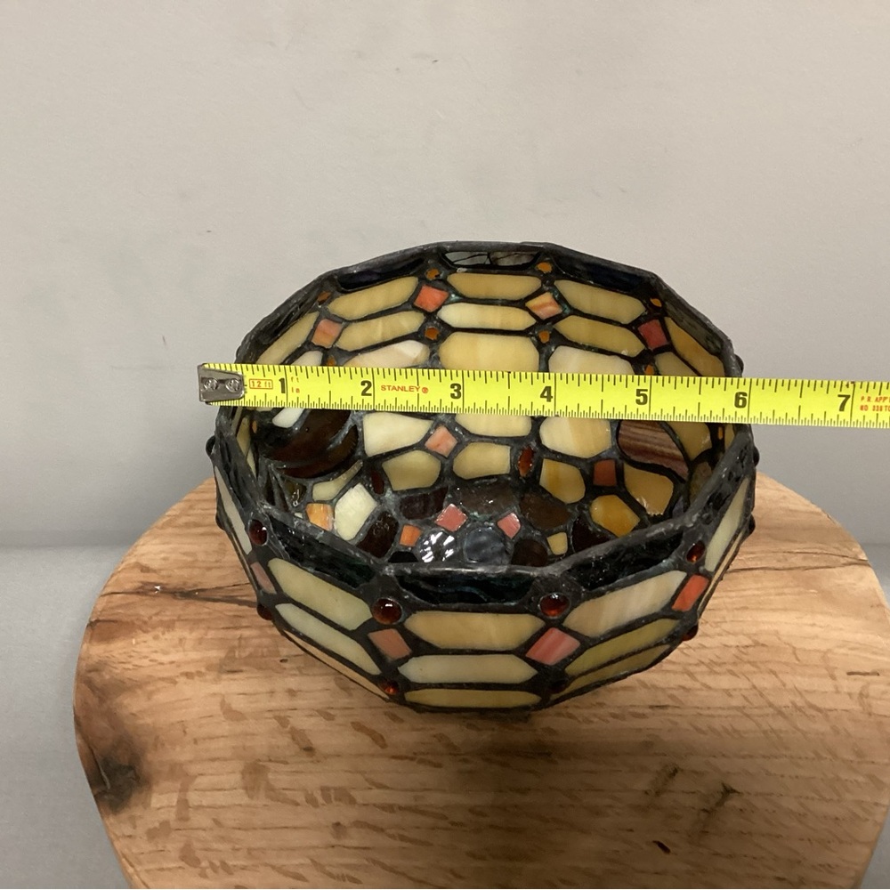 🟠 Beautiful Tiffany Style Stained Glass & Lead Joints Lamp Shade - Home Decor - Picture 14 of 16